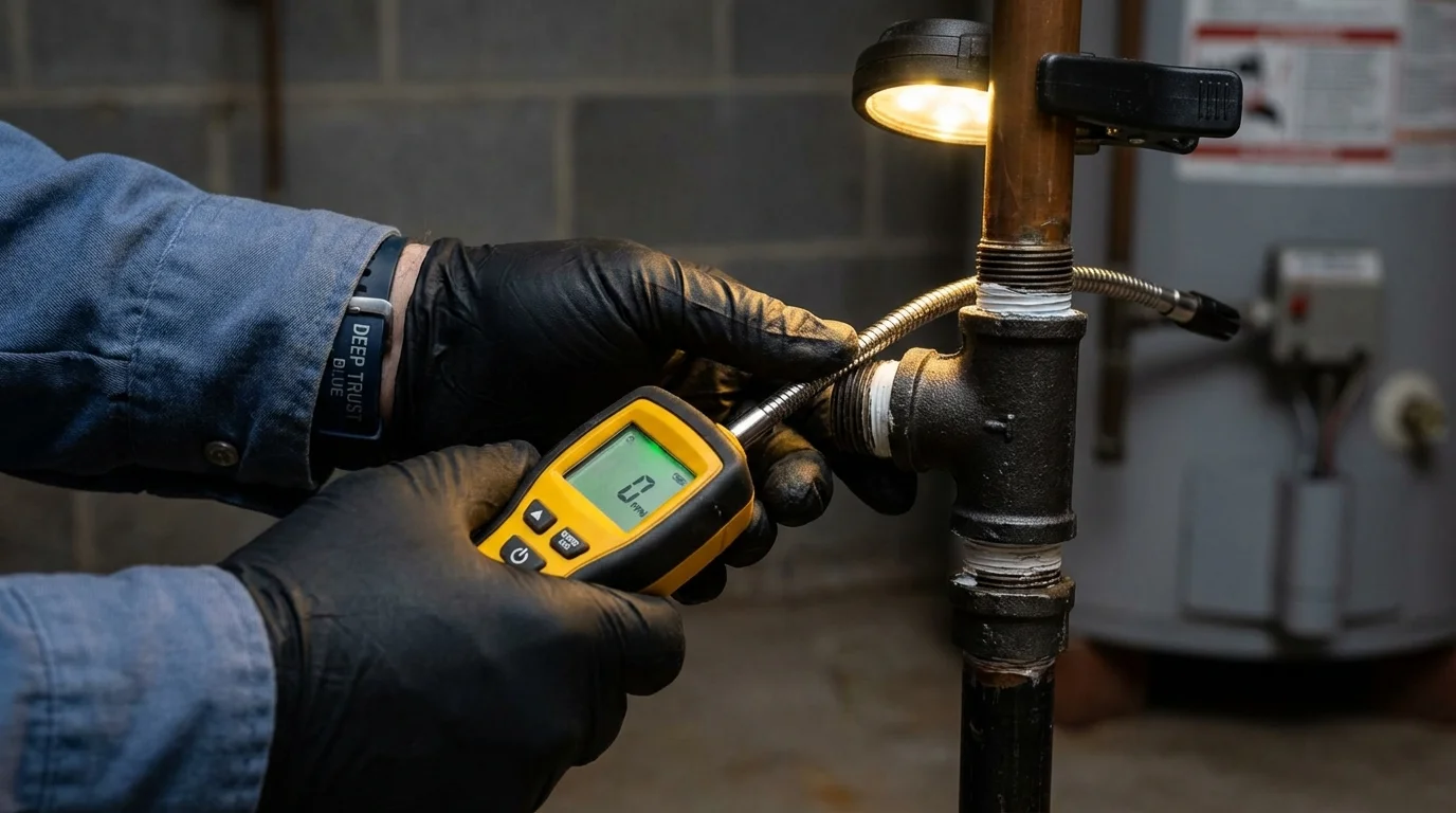 Gas leak detection with electronic sniffer by Johns Plumbing LLC in Hyden