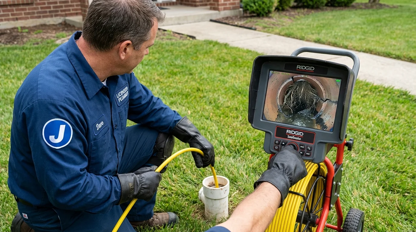 Sewer camera inspection being performed by Johns Plumbing LLC in Hyden