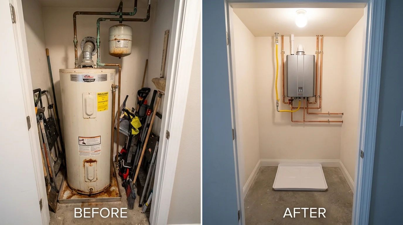 Tank water heater versus wall-mounted tankless unit comparison for Hyden, KY homeowners