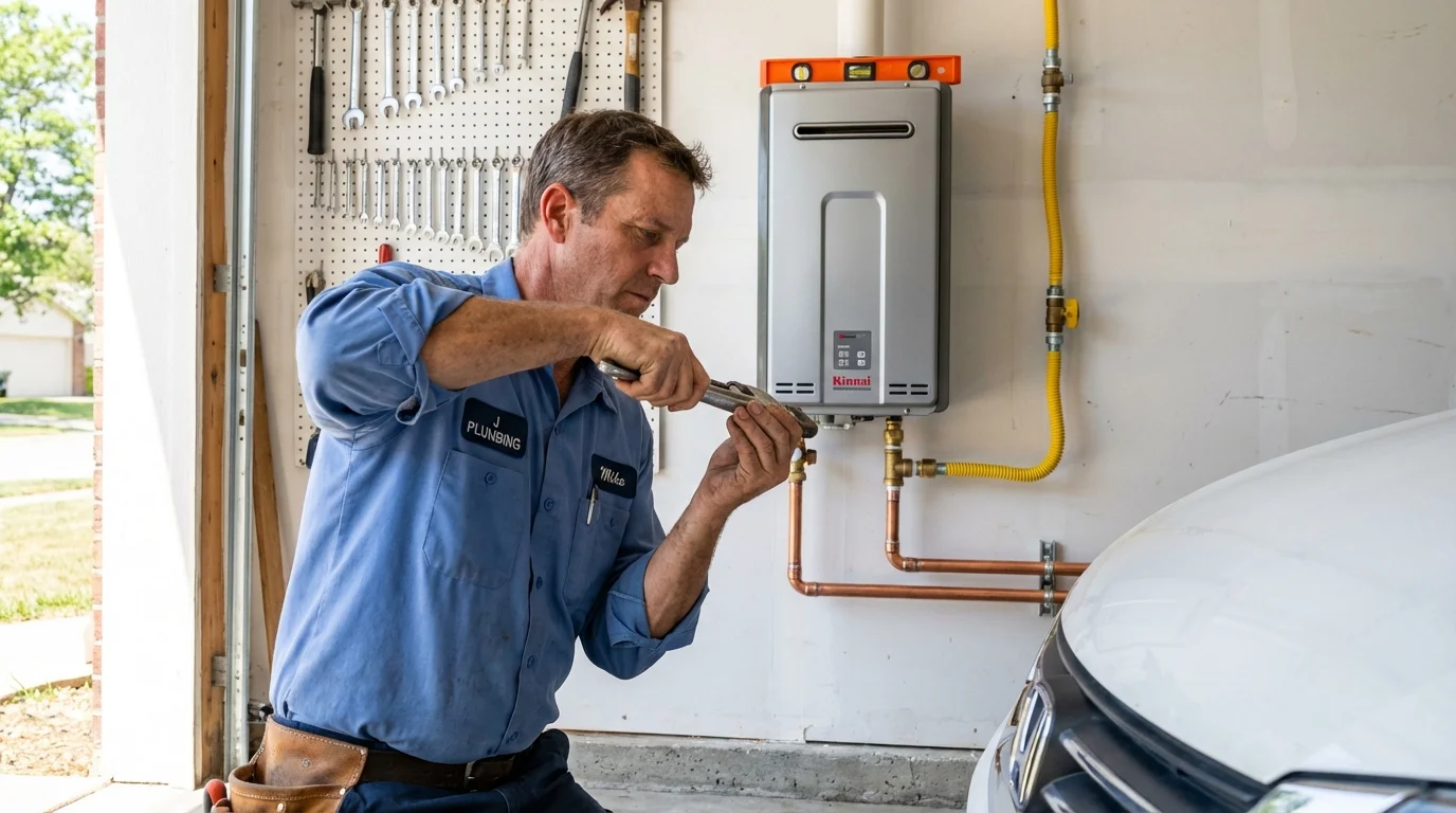 Tankless water heater installation by a Johns Plumbing LLC plumber in Hyden